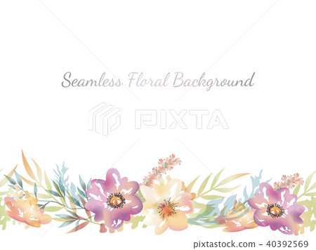 Watercolor style seamless floral background 40392569