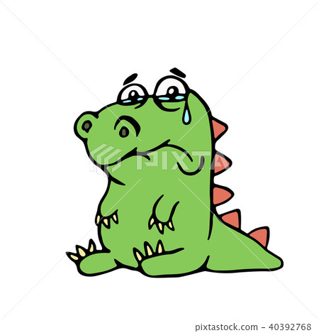 cute unhappy dinosaur. vector illustration 40392768