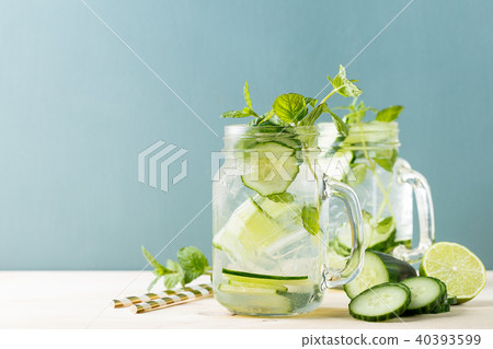 Jar with refreshing cold water Jar with refreshing cold water 40393599