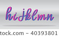 Neon gradient alphabet realistic vector letters 40393801