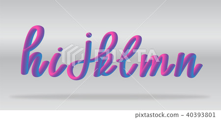 Neon gradient alphabet realistic vector letters 40393801