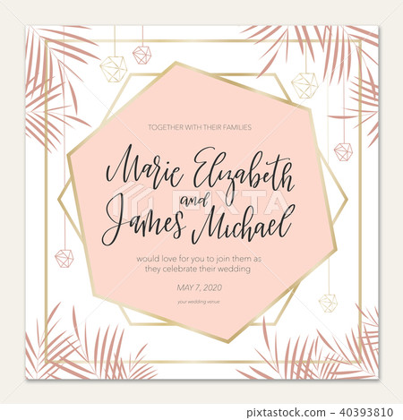 Tropical wedding invitation with flower elements 40393810