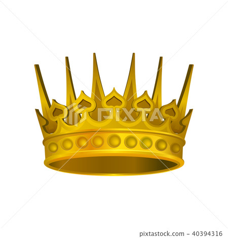 Realistic icon of shiny golden crown. Headdress of royal person. Vector element for luxury label or Realistic icon of shiny golden crown. Headdress of royal person. Vector element for luxury label or 40394316