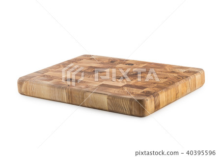 Wooden kitchen board isolated on white background 40395596