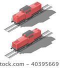 Shunting diesel locomotive isometric low poly icon 40395669