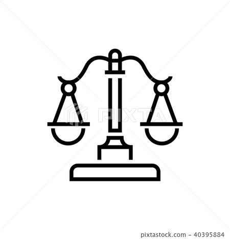 Justice scales - line design single isolated icon 40395884