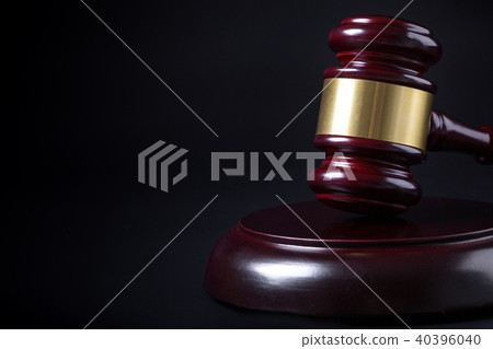 Wooden judge gavel isolated on black background 40396040