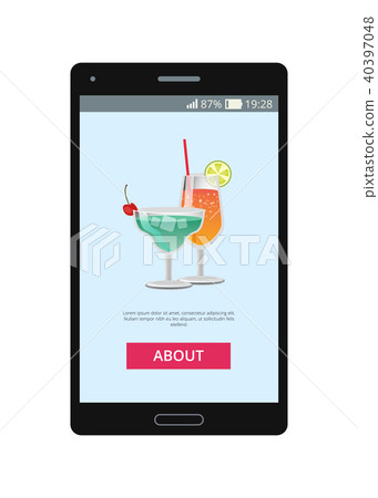 Cocktail Shown on Mobile Phone Vector Illustration Cocktail Shown on Mobile Phone Vector Illustration 40397048