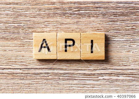 API word written on wood block. API word written on wood block. 40397066