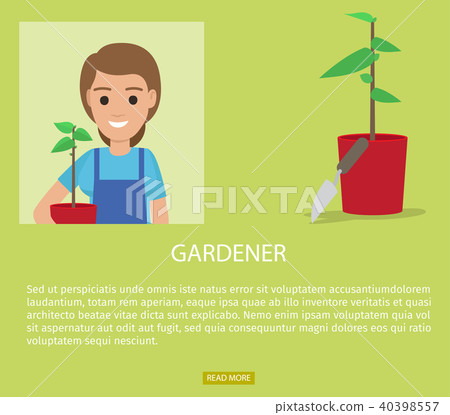 Gardener Advertisement Web Page Vector Banner Gardener Advertisement Web Page Vector Banner 40398557