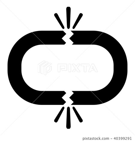 Broken Link Icon Black Stock Illustration