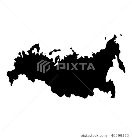 Map of Russian icon black 40399353