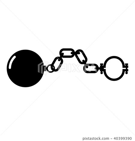 Shackles with ball icon black Shackles with ball icon black 40399390