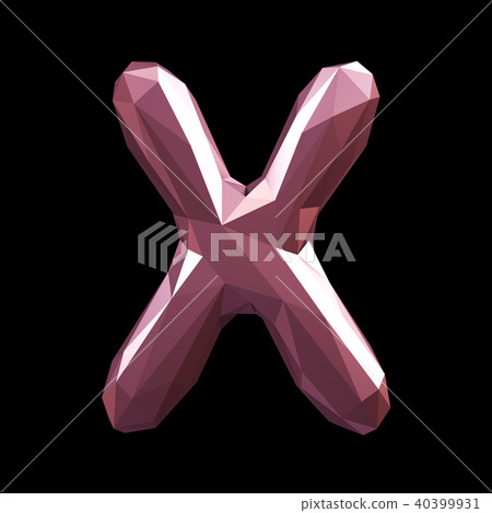 Capital latin letter X in low poly style isolated on black background Capital latin letter X in low poly style isolated on black background 40399931
