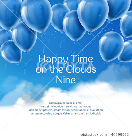 Happy time on clouds nine, vector concept banner 40399932
