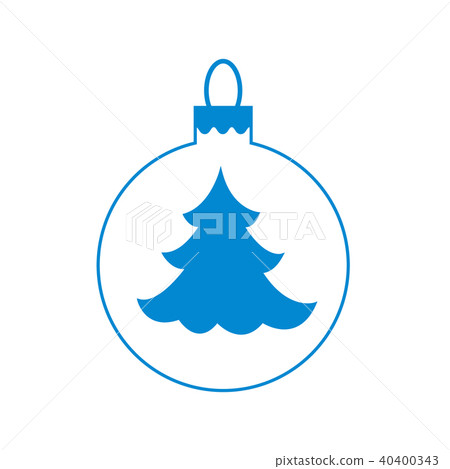 Vector icon Christmas ball with silhouette of 40400343
