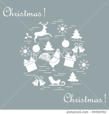 different new year and christmas symbols 40400492