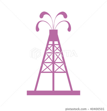 Stylized icon of the oil rig with fountains Stylized icon of the oil rig with fountains 40400501