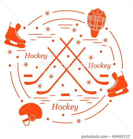 various subjects for hockey arranged in a circle various subjects for hockey arranged in a circle 40400537