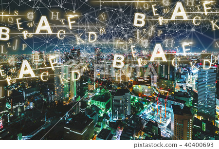 Alphabets with aerial view of Tokyo, Japan Alphabets with aerial view of Tokyo, Japan 40400693