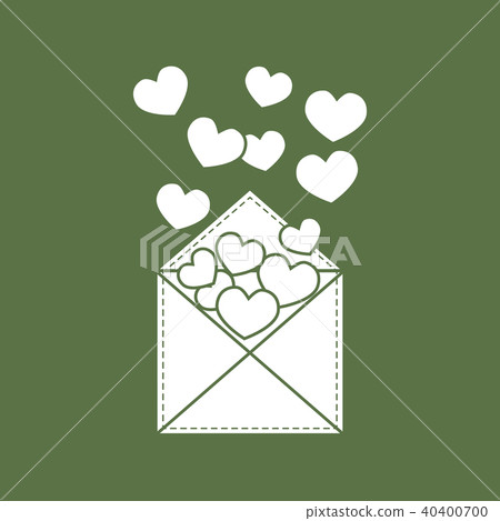 postal envelope with hearts postal envelope with hearts 40400700