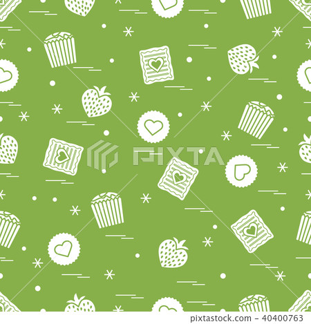 Cute seamless pattern with different romantic Cute seamless pattern with different romantic 40400763