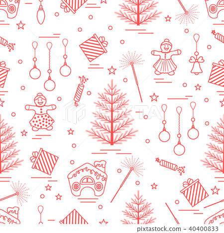 Winter seamless pattern with variety Christmas Winter seamless pattern with variety Christmas 40400833
