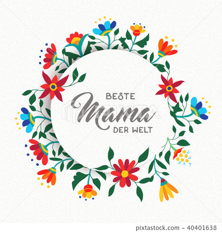 Happy mother day spanish flower art greeting card Happy mother day spanish flower art greeting card 40401638