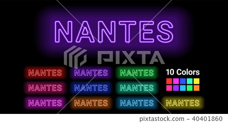 Neon name of Nantes city 40401860