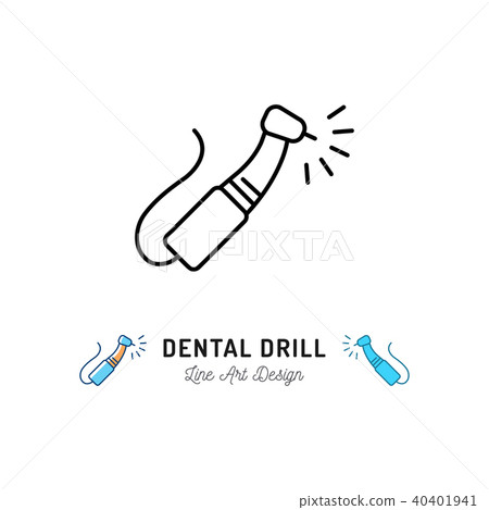 Dental drill icon, Dental instruments, Dental care thin line icons. Vector illustration 40401941