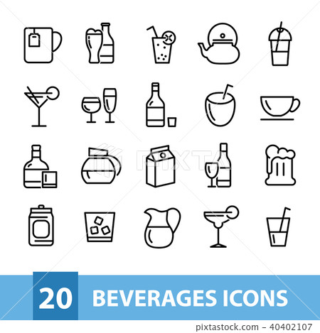 beverages vector icons collection beverages vector icons collection 40402107
