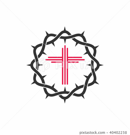 Church logo. Cross and Crown of Thorns 40402238