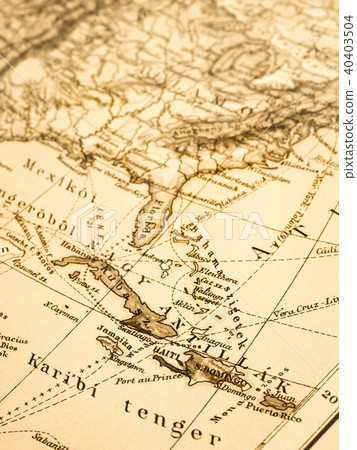 Old Map Cuba and Dominica 40403504