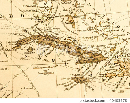 Old Map Of Cuba Old Map Cuba - Stock Photo [40403578] - Pixta