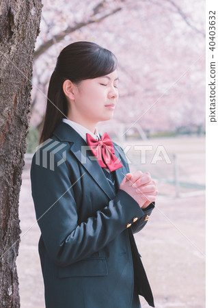 high school student, cherry blossom, girl 40403632
