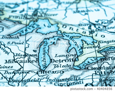 Old Map USA Detroit 40404856