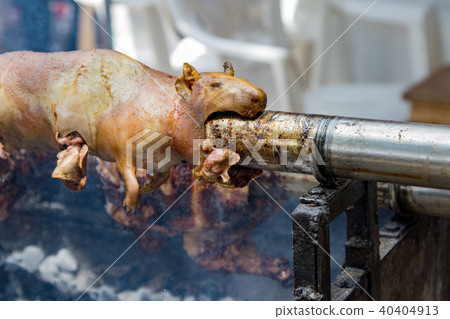 Ecuadorian Cuy Being Roasted on Spit Ecuadorian Cuy Being Roasted on Spit 40404913