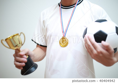 Football futsal (exercise sports male gold medal victory victory first place success competition competition faceless) 40404942