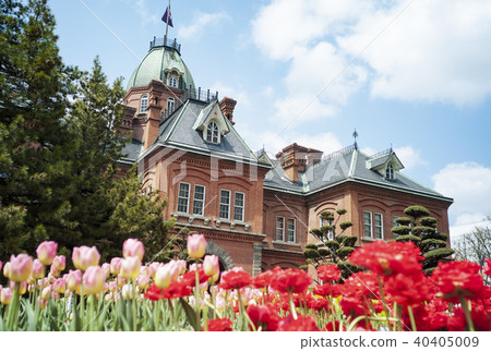 Red brick office building (+ tulip) 40405009