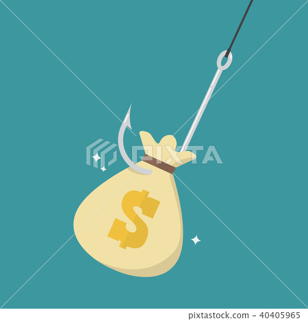 Fishhook with money bag Fishhook with money bag 40405965