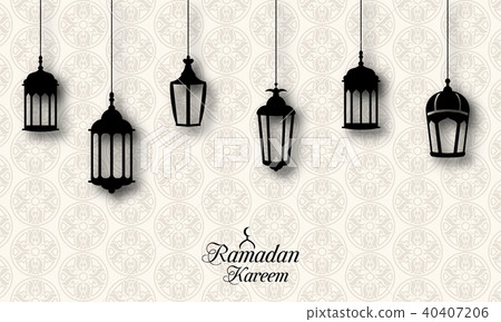 Ramadan Kareem Celebration Background with Traditional Lanterns Fanoos  40407206