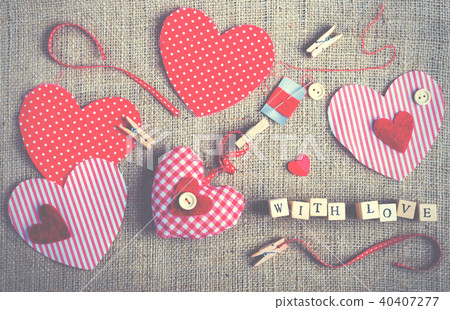 Sewing set: fabrics, threads, pins, buttons, tape 40407277