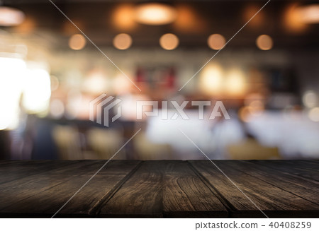 Wooden board empty table cafe, coffee shop, Wooden board empty table cafe, coffee shop, 40408259