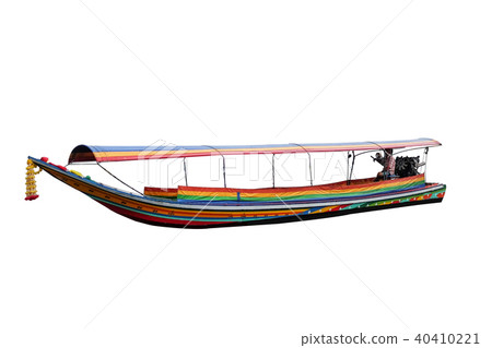 Thai long-tail boat on white background Thai long-tail boat on white background 40410221