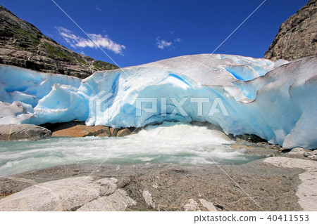Nigardsbreen glacier, a beautiful arm of the large Jostedalsbreen glacier, Norway, Europe 40411553