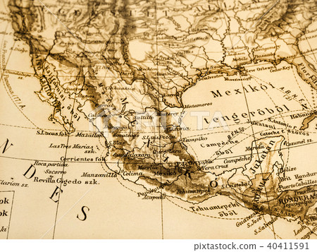Old Map Mexico 40411591