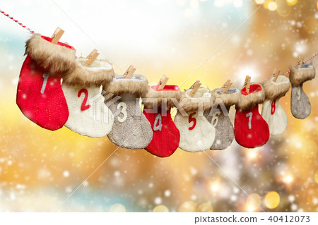 Advent calendar on blur background 40412073