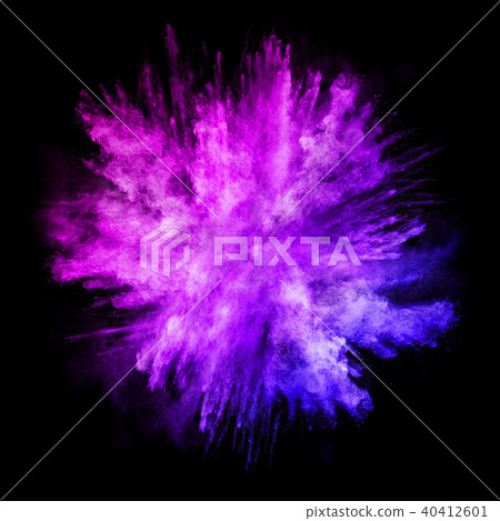 Explosion of colored powder on black background Explosion of colored powder on black background 40412601
