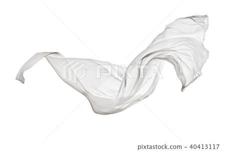 Smooth elegant white cloth on white background 40413117