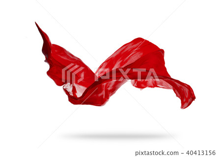 Smooth elegant red cloth isolated on white background 40413156